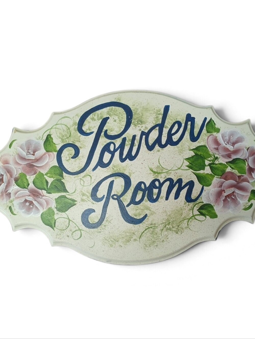 Ivory Decorative Wall Plaque - " Powder Room"